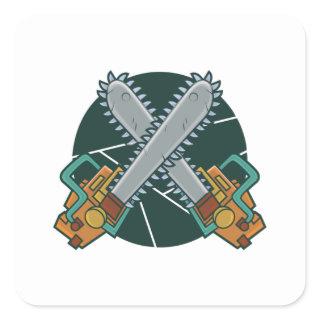 Chainsaws Square Sticker