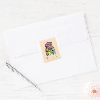 Chair Design Witih Hidden Word Square Sticker