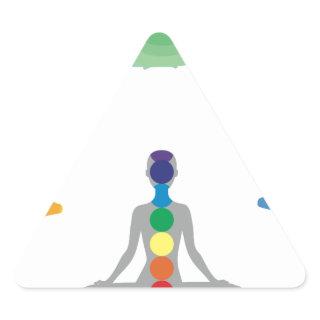 Chakra 7 colors aura chi prana yogi yoga lotus triangle sticker