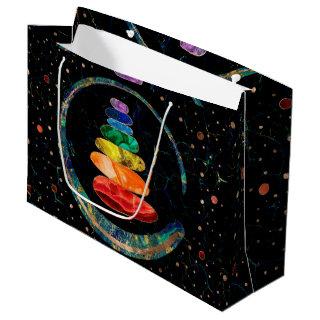 Chakras Zen Stones and Enso circle Large Gift Bag