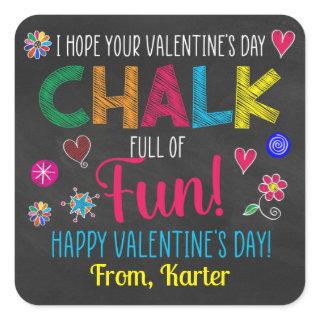 Chalk Full of Fun Valentine Square Sticker