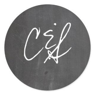 Chalkboard Blue Wedding Envelope Seal