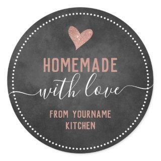 Chalkboard Fancy Script Homemade Food Items Classic Round Sticker