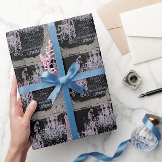 chalkboard scripts chandelier paris eiffel tower
