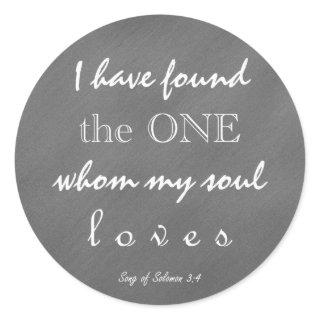 Chalkboard Scripture My Soul Loves Classic Round Sticker