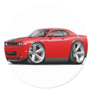 Challenger SRT8 Red-Black Car Classic Round Sticker