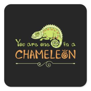 Chameleon Lizard Reptile Gecko Dragon Funny Gift Square Sticker