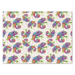 Chameleon Paint Stains Watercolor Style Tissue Paper