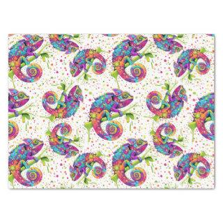 Chameleon Paint Stains Watercolor Style Tissue Paper