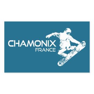 Chamonix France Snowboarder Rectangular Sticker