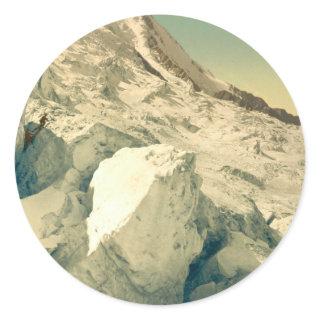 Chamonix Valley - Mont Blanc Classic Round Sticker