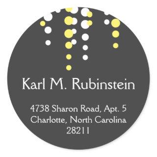 Champagne bubble gray modern chic address label