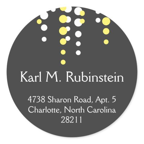 Champagne bubble gray modern chic address label