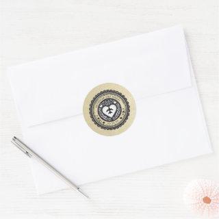 Champagne Mexico Passport Classic Round Sticker