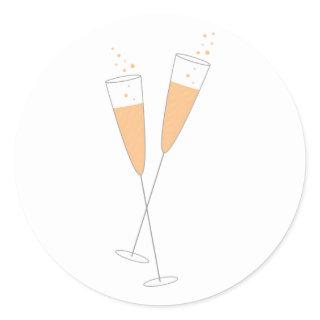 Champagne Toast Classic Round Sticker