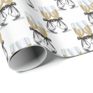 champagne toast with ribbon