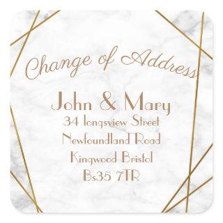 Change of Address sticker return address marble