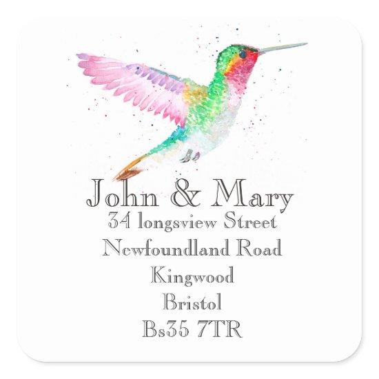 Change of Address sticker watercolour bird