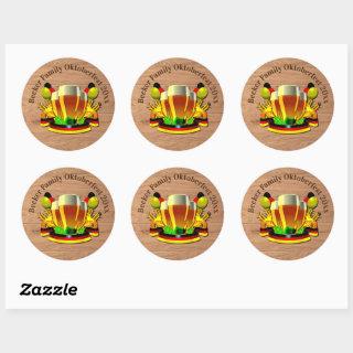 Change Text Year Octoberfest 20xx Beer Glasses  Classic Round Sticker