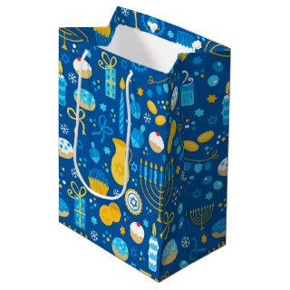 Chanukah Celebrating Gelt Blue Medium Gift Bag