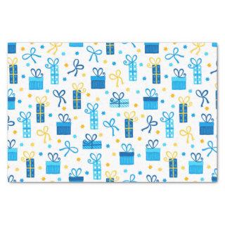 Chanukah Presents Gifts w/Bows White Tissue Paper