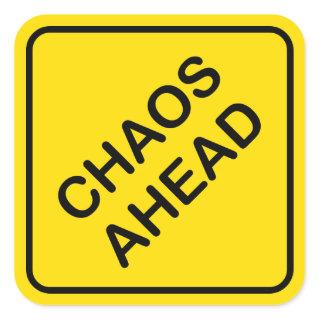 Chaos Ahead Road Traffic Warning Sign Sticker