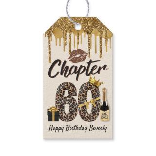 Chapter 60 Leopard Print 70th Birthday Queen Gold Gift Tags