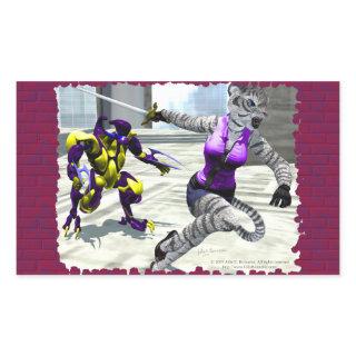 Charging Tigress Rectangle Sticker