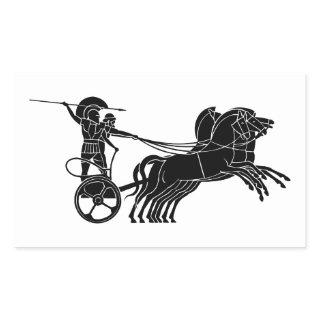 Chariot(Horse carriage), Greek relief design Rectangular Sticker