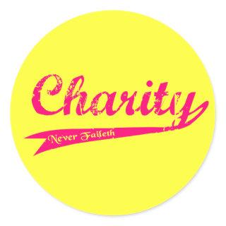 Charity Never Faileth LDS Relief Society Classic Round Sticker