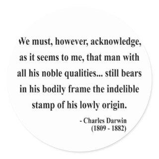 Charles Darwin Quote 1a Classic Round Sticker