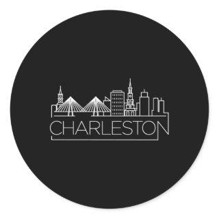 Charleston South Carolina City Skyline For And Classic Round Sticker
