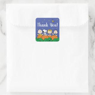 Charlie Brown and Gang Pumpkin 1st Birthday Square Sticker