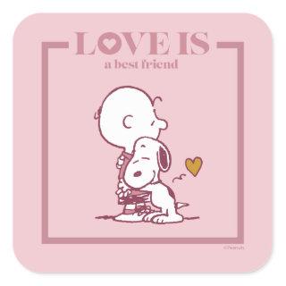 Charlie Brown & Snoopy - Love is a Best Friend Square Sticker
