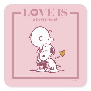 Charlie Brown & Snoopy - Love is a Best Friend Square Sticker