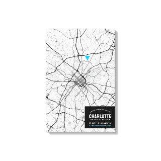 Charlotte City Map + Mark Your Location Canvas Print