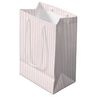 Charlotte Pink and White Stripes Baby Pink Medium Gift Bag