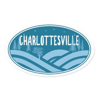 Charlottesville Virginia Outdoors Oval Sticker