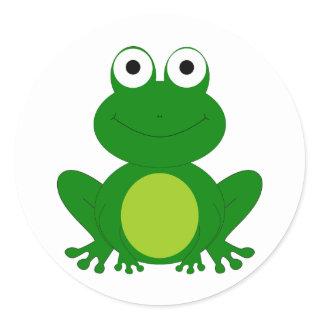 Charming cartoon frog classic round sticker