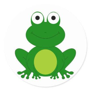 Charming cartoon frog classic round sticker