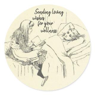 Charming Children's Illustration Get Well Soon Classic Round Sticker