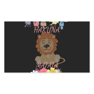 Charming "Flora and Fauna Hakuna Matata" Baby Lion Rectangular Sticker
