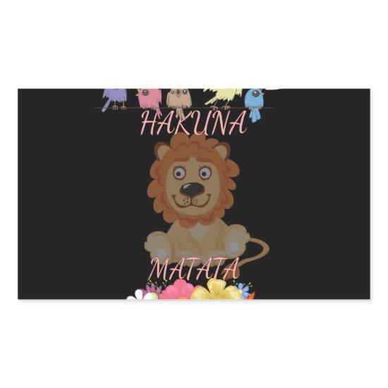 Charming "Flora and Fauna Hakuna Matata" Baby Lion Rectangular Sticker