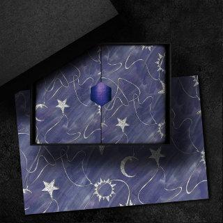 Charming Mystique | Silver Moon Stars Sun Amulet Tissue Paper