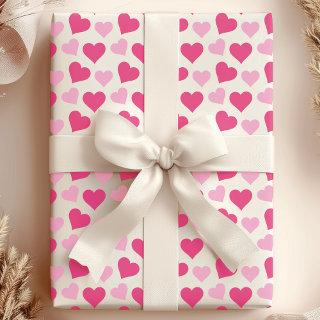 Charming Pink Hearts on White