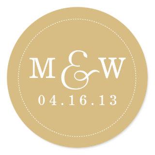 Charming Wedding Monogram Sticker - Gold
