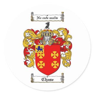 CHASE FAMILY CREST -  CHASE COAT OF ARMS CLASSIC ROUND STICKER