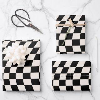 Check Black And Cream White Pattern Checkerboard  Sheets