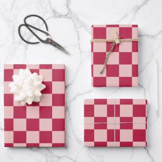 Check Magenta And Peach Pattern Checkerboard  Sheets