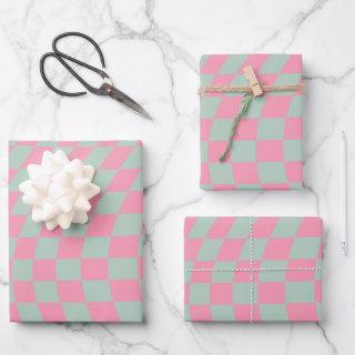 Check Pattern Mint Green And Pink Checkerboard  Sheets